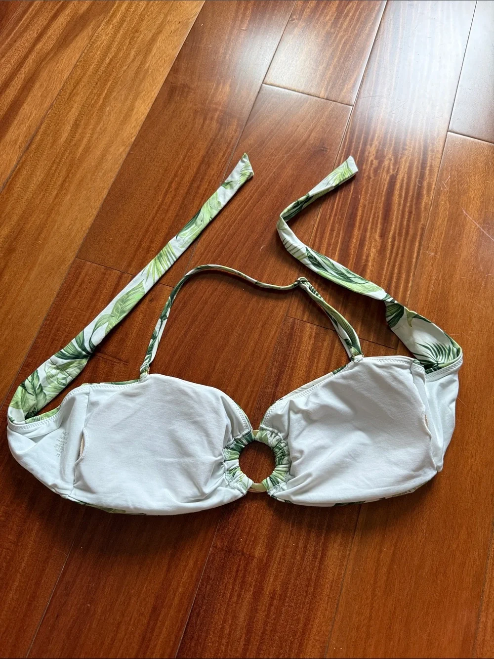 Monday Swimwear Green Palm Print Bikini Top